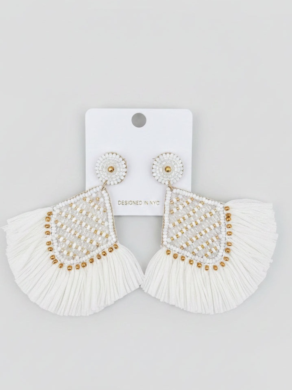 Whisper White Beaded Earrings